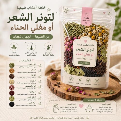 اعشاب تونر الشعر ومغلي الحنا