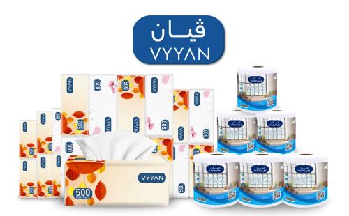 32 علبة 500 منديل مفرد 3 طبقات + 6 رول 300 متر