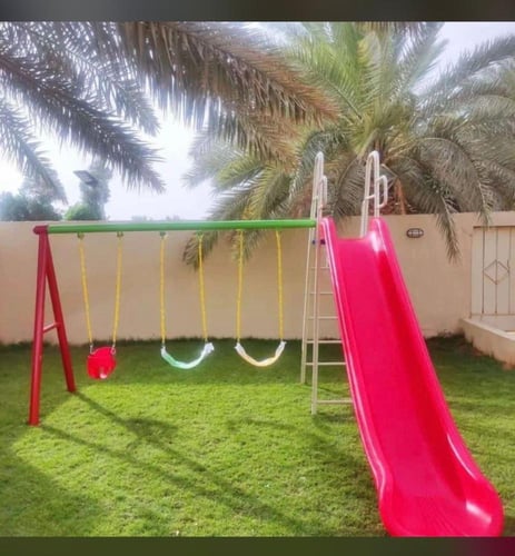 طقم 3 مراجيح مع زحليقه كبيرة