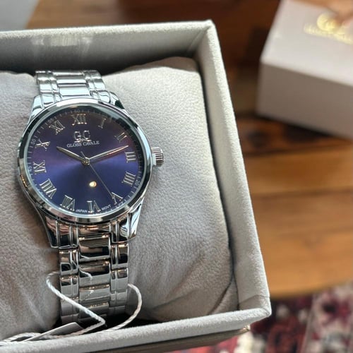 ساعة فضي ميناء كحلي | رجالــي