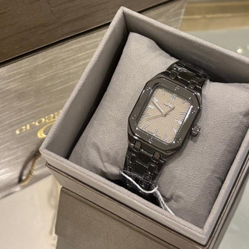 ساعة سوداء ميناء بيج | رجالي