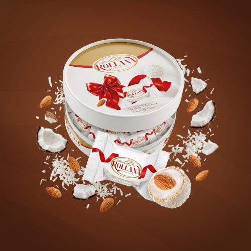 Rolana coconut wafer balls filled with milk cream...