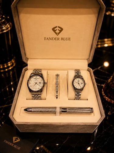 ✨ طقم الأناقة الفضية الخالصة من FANDER BLUE .. بري...