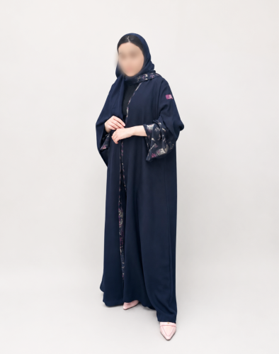 عباية تالا حرير مغسول مع اكمام ساتان