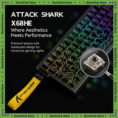 لوحة مفاتيح الألعاب ATTACK SHARK X68HE ذات المحور المغناطيسي