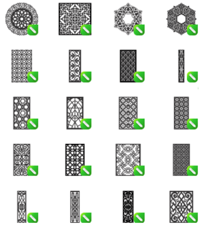 120 تصميم زخارف CNC ليزر - بارتشن - أبواب - حديد /...