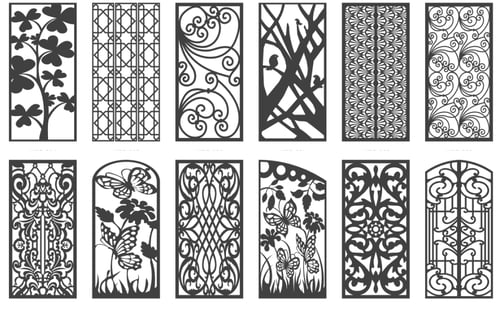 120 تصميم زخارف CNC ليزر بصيغة DXF - بارتشن - أبوا...