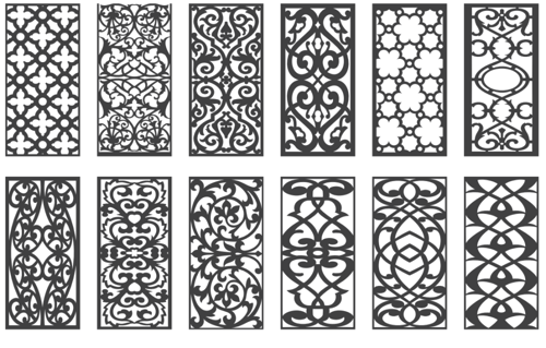 120 تصميم زخارف CNC ليزر بصيغة DXF - بارتشن - أبوا...