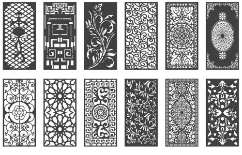 120 تصميم زخارف CNC ليزر بصيغة DXF - بارتشن - أبوا...