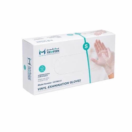 Vinyl healing gloves powder-free white S box 70 pi...