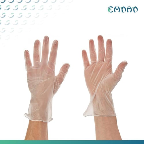 قفاز يو تو فينيل بدون بودر أبيض M