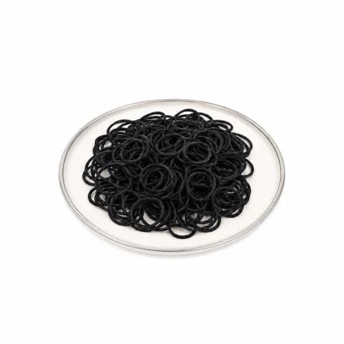 Black hair rubber - small hair tie - 50 pieces