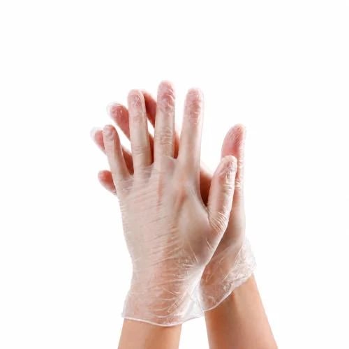 Vinyl support glove without powder white