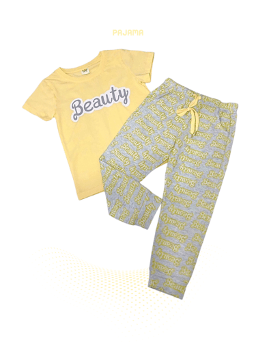 بجامة قطن برسمة Beauty