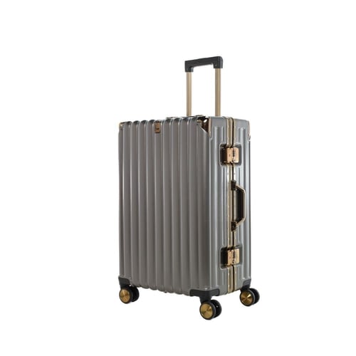 طقم شنط سفر 3 قطع ألمنيوم بإطار ذهبي مع هوك تعليق...