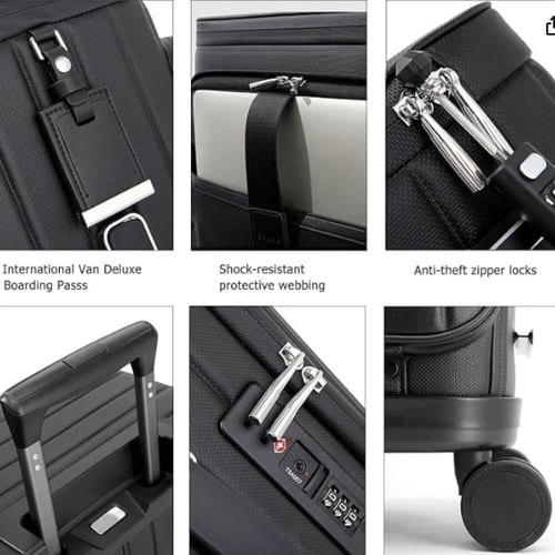 سافر بذكاء وراحة: طقم حقيبة ترولي مقاس 20 بوصة لون...