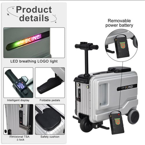 شنطة سفر كهربائية بسكوتر مدمج – حقيبة ذكية للرحلات...