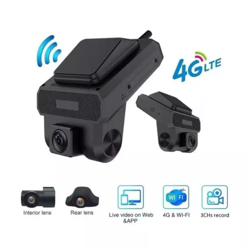داش كام تتبع 4G مع GPS- مع 3 كاميرات أمامية وخلفية...