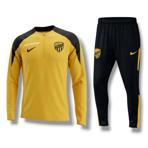 طقم تمارين الاتحاد 2026 لون اصفر سويتر وبنطلون