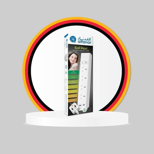 وصلة طاقة بـ 4 مقابس و منفذين USB للشحن السريع كيب...