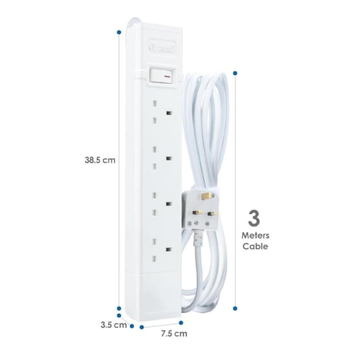 توصلة كهرباء الفنار 4 مقابس - طول 3 متر 13 أمبير م...