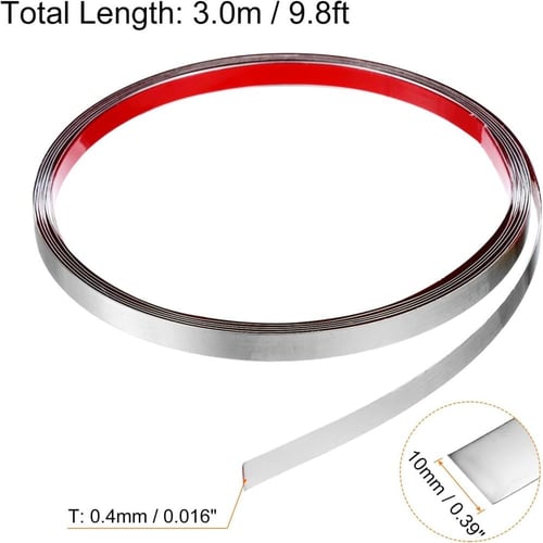 شريط ستانلس ستيل ديكور طول 3 متر عرض 1سم يتميز بجم...