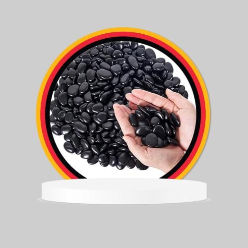 حصى زينة سوداء ناعمة مصقول لامع لحوض السمك والنبات...