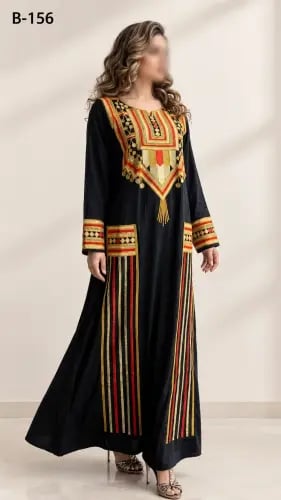 جلابيه ساده مطرزه كم طويل B-156
