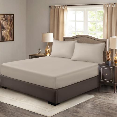 شرشف بحواف مطاطية - بيج فاتح