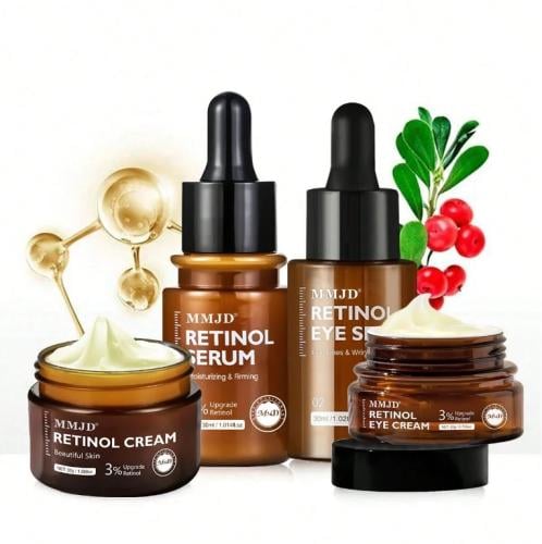 مجموعة من 4 قطع من منتجات العناية بالبشرة بالريتين...