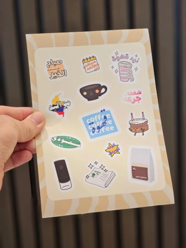طباعة استيكر شيت مقاس A5