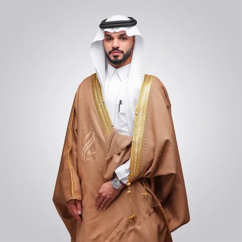 بشت عزّ شتوي يدوي ملكي زري هندي خام نسيج