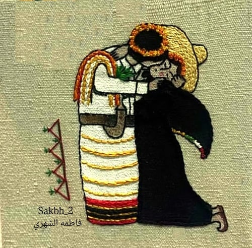 لوحه فنيه ( تطريز يدوي) 20×20