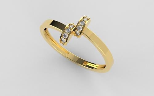 Gold diamond ring SI G - 18 karat