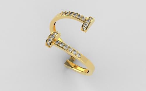 Gold diamond ring SI G - 18 karat