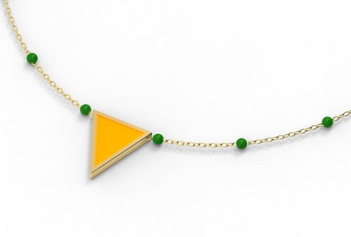 Al-Asiri cat necklace - natural green agate stone