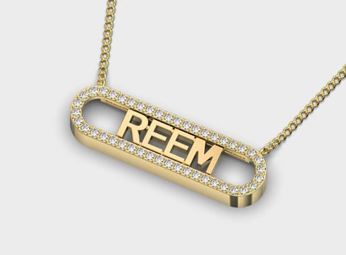 Diamond gold necklace 18 karat REEM