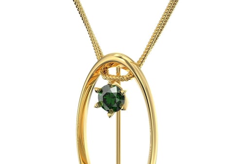 Galaxy necklace with natural green quartz stone
