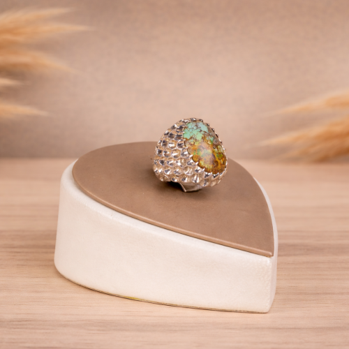 Silver ring turquoise Iranian