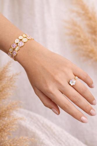 Pink bracelet and ring set