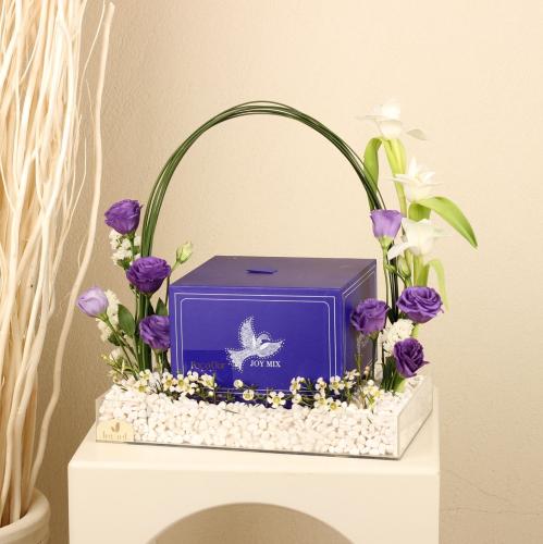 باقة الاستوما البنفسجية مع شوكلت بوكودور