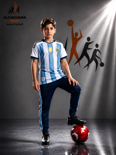 ‏طقم منتخب الأرجنتين الأساسي المخصص لبطولة كأس الع...