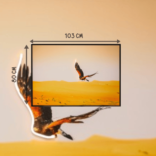 لوحة صقر مضيئة بتصميم جداري فني