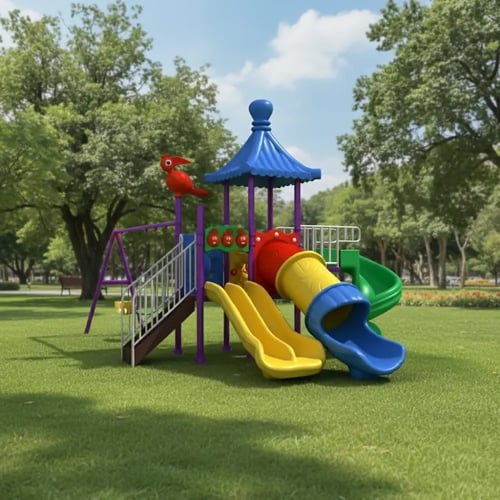 لعبه حدائق خارجيه مع زحاليقات بلاستيك و مرجيحه 3 ا...