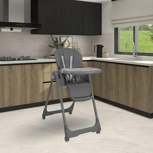 كرسي طعام متحرك - رمادي