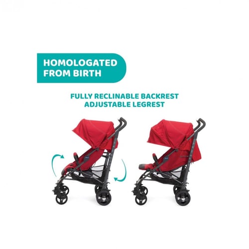 شيكو - عربية الأطفال لايت واي 3 + حاجز صدمات - أحم...