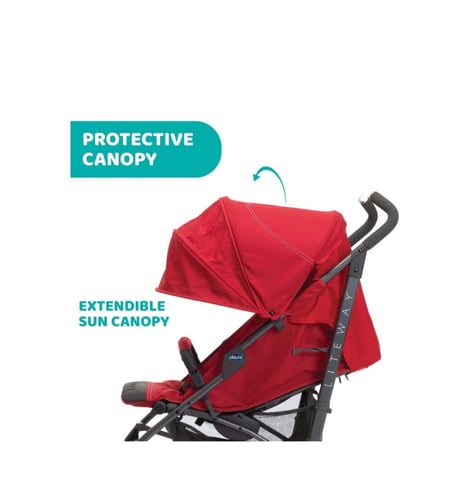 شيكو - عربية الأطفال لايت واي 3 + حاجز صدمات - أحم...