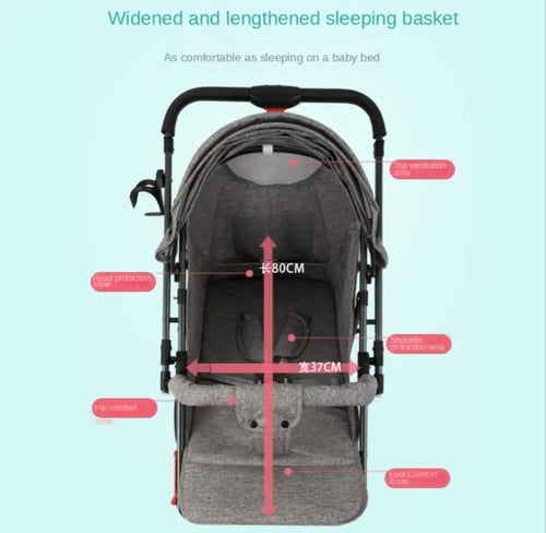 عربة أطفال باتجاهين عالية الجودة قابلة للطي يمكن ط...