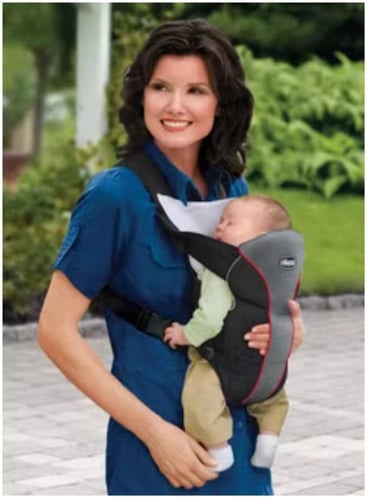 حمالة أطفال رُضع ناعمة للغاية - لون أسود/رمادي