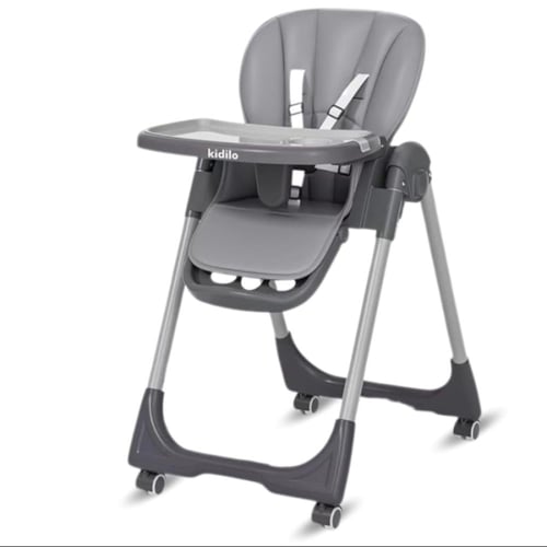 كرسي طعام متحرك - رمادي